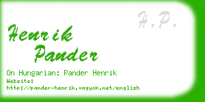 henrik pander business card